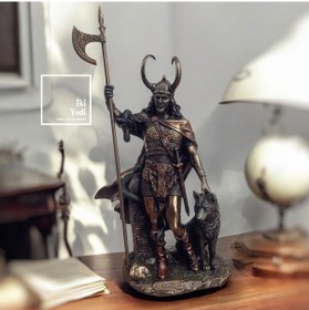 Resim Loki Heykeli Veronese Wise Design İskandinav Mitolojisi Viking Figürü, Ofis Ev Dekor Hediyesi 