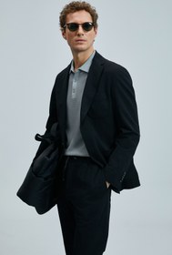 Resim Lufian Asel Spor Erkek Blazer Ceket Slim Fit Siyah 