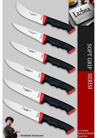Resim Lazbisa Mtf-060 Soft Grip Mutfak Bıçak Seti Et Ekmek Sebze Bıçağı 6 Lı Set Günlük Kullanım 