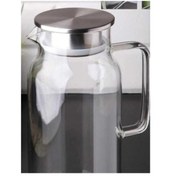 Resim sesengo 1500 ml Borosilikat Cam Su Sürahisi - Metal Kapaklı ve Isıya Dayanıklı 