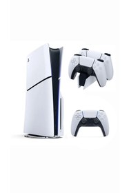 Resim Playstation 5 Slim İthalatçı Garanti iki Kol ve Kol Tutucu 