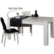 Resim Pasific Home Bois Açılır Yemek Masası Parlak Beyaz 