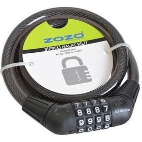 Resim Zozo 12x1000 MM Şifresi Değiştirilebilir Halat Bisiklet Kilit Çok Renkli 