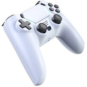 Resim Yaozixa Beyaz Kablosuz Ps4/pc Oyun Kumandasý - Çift Motor Titreþimi, Dokunmatik Panel, 800mah Pil, 3.5mm Ses Giriþi Ve Hoparlör 