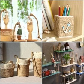 Resim Jüt Halat 8 mm 20 M, Doğal Kenevir Ip, 4 Ip, Kalın Jüt Ip, Bükülmüş, Halat, Bahçe, El Işi Için, Kendin Yap Dekorasyon Ipi, Tırabzan Halatı, Gemi Istifleme Ipi, Paket Ipi 