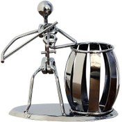 Resim Metal Müzik Aleti Kötü Adam Dekoratif Kalemlik - Tatil Süsleri İçin Ferforje İçin Çift Giriş 12+ 