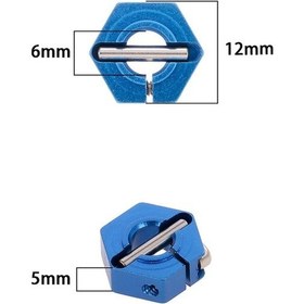 Resim Besthome1 1/10 Araba İçin 12mm Alüminyum Tekerlek Birleştirici Mavi 8 Adet Set, 