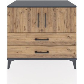 Resim Hyperion Şifonyer 2 Raflı 2 Çekmeceli 2 Kapaklı 88x44x80 Antr... Antrasit 