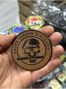 Resim KOMANDO PAZARI "Kaçma Yorgun Oleceksın" Yazılı 3D Lazer Kesim Arkası Cırtlı Patch 