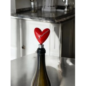 Resim Magicland Kalp Şeklinde Şişe Tıpası, Yağdanlık/ Şarap Tıpası - "seni Seviyorum" Yazılı Özel Tasarım 