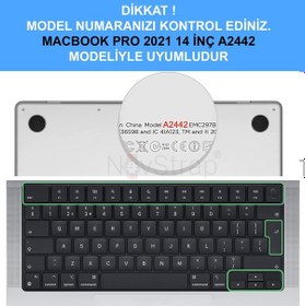 Resim NovStrap Macbook Uyumlu Pro Uyumlu 2021 M1 14.2 inc A2442 Uyumlu Parlak Kılıf + Siyah Klavye Kılıfı + Film 