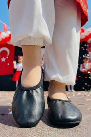 Resim Mijja Siyah Çocuk Pisi Pisi 23 Nisan, Halk Oyunları, Folklor, Dans ve Bale Gösteri Ayakkabısı 
