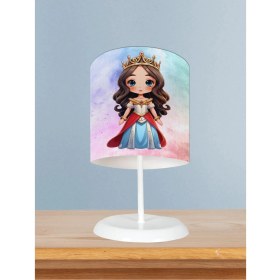 Resim Renkli Prenses Desenli Bebek ve Çocuk Odası Abajuru 