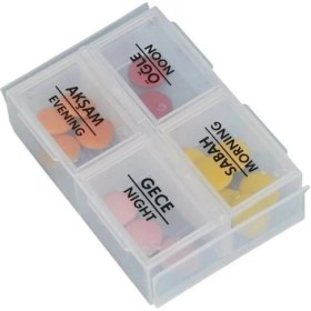 Resim Corcoz Accessories 4 Öğün Günlük Hap I Laç Saklama Taşıma Kutusu I Laç Hatırlatıcı 