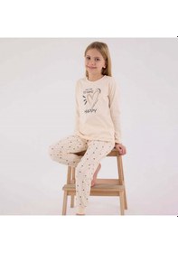 Resim Arnetta Kız Çocuk Pijama Takımı 3434 Krem 