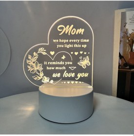 Resim Kangvka Kalp Desenli 3d Led Gece Lambası, Usb İle Beslenir, 3 Renk Seçeneği, Düğme Kumanda, Özel Günler İçin Hediye, Mutfak/ofis/yatak Odası Diğer 