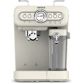 Resim Karaca Vintage Craft Süt Hazneli Espresso, Latte Ve Capuccino Makinesi Cream 