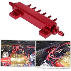 Resim Padalink Alüminyum Arabalar İçin 6 Portlu Vakum Manifold Seti - 1/8npt Bağlantı - Performans Geliştirici - Kırmızı 