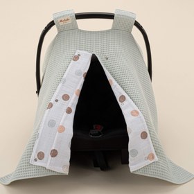 Resim Puset Örtüsü - Çift Taraflı - Yeşil Petek - Puantiye 