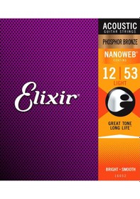 Resim Elixir 16052 Nanoweb Phosphor Bronze Akustik Gitar Teli 12-53 