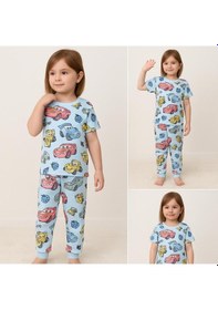 Resim Isobel Kids Araba Desenli Pijama Takım Mavi 