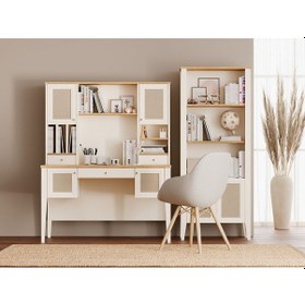 Resim Corso Çalışma Masası Ve Üst Modül Büyük Krem 