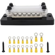 Resim Cp-3024 150a 12-48v Rv Yat Çift Sıralı 6 Bara, 16 Adet Terminalli Siyah 