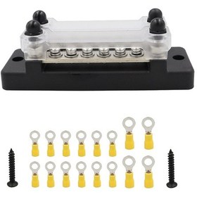 Resim Cp-3024 150a 12-48v Rv Yat Çift Sıralı 6 Bara, 16 Adet Terminalli Siyah 