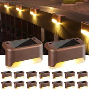 Resim 4/8/12/16 adet Güneş Enerjili Işıklı Merdiven Çit Lambası, Dış Mekan LED Basamak Işığı Bahçe Dekor Duvar Lambası 
