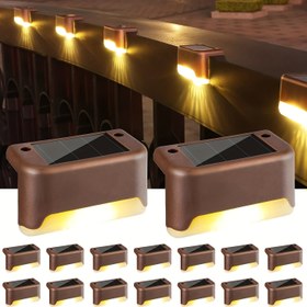 Resim 4/8/12/16 adet Güneş Enerjili Işıklı Merdiven Çit Lambası, Dış Mekan LED Basamak Işığı Bahçe Dekor Duvar Lambası 