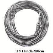 Resim 1 Adet Elektrikli Tıkanık Açıcı Çubuk - Esnek Bobin Tasarım ve Ergonomik Saplı, Dayanıklı, 3.0 Metre/100.0 cm Uzunluğunda Tuvalet, Duş, Küvet, Zemin Giderleri için, İnce Boru Temizleme Çözümünde Evsel/Ticari Kullanım İçin Sağlam Yapılı Bakır Başlığa sahip, Şehir Suyu ile Birlikte Kolay Saklanabilen & Pratik, Sıvantik Gider Aleti 