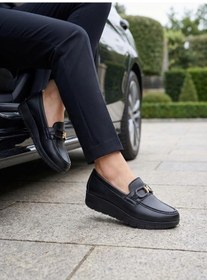 Resim Nesilshoes Nesil Shoes Neyna 1045 Siyah Dolgu Topuk Kadın Ayakkabı 