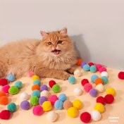 Resim 100/200/300 adet Pet Peluş Top Kedi Teaser Sessiz Oyuncaklar Kedi Etkileşimli Malzemeler için 