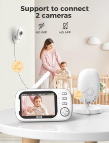 Resim Bebek Monitörü Kamera, 3.5 İnç Video, VOX Modu, Gece Görüşlü, İnterkom ve Ninniler 