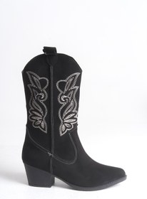 Resim Riccon Qiraveth Kadın Western Kısa Çizme 001250061 Siyah Süet 