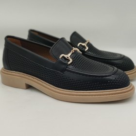 Resim Siyah Loafer Oxford 3 Cm Topuk Boyu Zincir Detaylı( Bir Numara Büyük Tercih Ediniz Lütfen) 