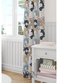 Resim Tatlı Ayıcıklar Desenli Fon Perde Çocuk Ve Bebek Odası Süet Baskılı Ekstrafor Büzgü Çok Renkli 