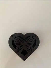 Resim Kelebek Logolu Ahşap Takı Kutusu 