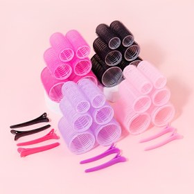 Resim 4 parça/set Kendinden tutuşlu Bukle Seti, 2 adet Isıtmayan Bukle ve 2 adet Plastik Saç Tokası, Kendin Yap Saç Şekillendirme Araçları 