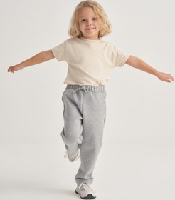 Resim Unisex Çocuk İnterlok Düz Kesim Pantolon Gri Melanj - 3-4 Yaş 