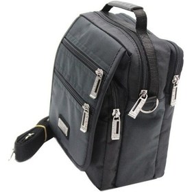 Resim Seventeen 2249-26 Keten Kumaş Orta Boy El Ve Omuz Askılı Erkek Çanta Siyah 