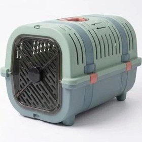 Resim Kedi Taşıma Çantası, Plastik Kilitli Havalı Taşıma Kabı 