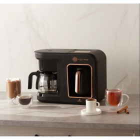 Resim Karaca Premium 5 In 1 Kahve Makinesi Sütlü Türk Kahvesi, Sütlü İçecek, Filtre Kahve ve Çay Demleme Makinesi 