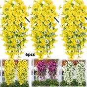 Resim 6 Demet 29,5 İnç Dış Mekan Yapay Zambak Çiçekleri - Eukaliptüs Yapraklı Canlı Sarı, Beyaz ve Pembe Gerçekçi Plastik Çiçekler - Düğünler, Anneler Günü, Veranda, Bahçe Dekoru İçin - Bakım Gerektirmeyen, Hava Koşullarına Dayanıklı, Gradyan Renkli Sunum, Bakımsız Çiçekler 