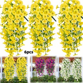 Resim 6 Demet 29,5 İnç Dış Mekan Yapay Zambak Çiçekleri - Eukaliptüs Yapraklı Canlı Sarı, Beyaz ve Pembe Gerçekçi Plastik Çiçekler - Düğünler, Anneler Günü, Veranda, Bahçe Dekoru İçin - Bakım Gerektirmeyen, Hava Koşullarına Dayanıklı, Gradyan Renkli Sunum, Bakımsız Çiçekler 