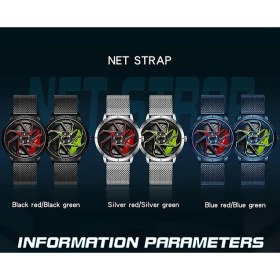 Resim 2xudc Gümüş Kırmızı Katı Çelik Kemer Sanda P1088 Sıcak Satış Katı Çelik Kemer Dönen Araba Tekerleği Kadran Modelleri Erkek Premium Kuvars Izle Moda Rahat Erkek Saat (Yurt Dışından) 