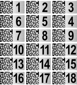 Resim Metal Kapı Masa Dolap Posta Kutusu Numarası 7X14 cm Gümüş Renk (1…18) 