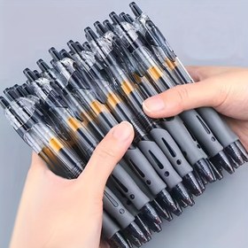 Resim 25 adet/set 0.5mm Geri Çekilebilir Jel Kalemler Seti Siyah/kırmızı/mavi Mürekkep Tükenmez Kalem Yazma Yedekleri Ofis Aksesuarları Okul Malzemeleri Kırtasiye 