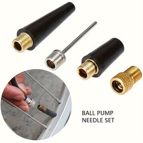 Resim 3'lü Set Şişirme Ekipmanı, Araba Şişirme Pompası Nozul Aksesuarları, Hava İğnesi, Basketbol, Futbol, Voleybol, Yüzme Halkası ve Bisiklet Lastikleri Şişirmek İçin Kullanılır 