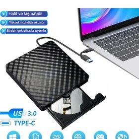 Resim MDS Laptop ve Mac İçin Harici DVD CD Yazıcı – Type-C USB 3.0, Tak Çalıştır 